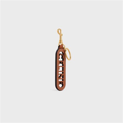 PERFORATED CELINE KEYRING CHARM IN SMOOTH 